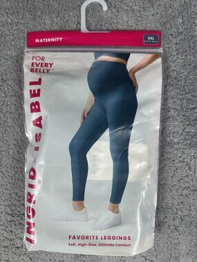 Ingrid & Isabel Maternity Favorite Leggings Slate Blue XXL High-Rise